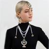 Многослойный жемчужный комплект украшений с подвеской, серьги в стиле ретро, тяжелая промышленность, богемный, модный