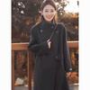 Hepburn Style Stand-Up Collar Wool Coat for Women - Autumn/Winter Korean Trend