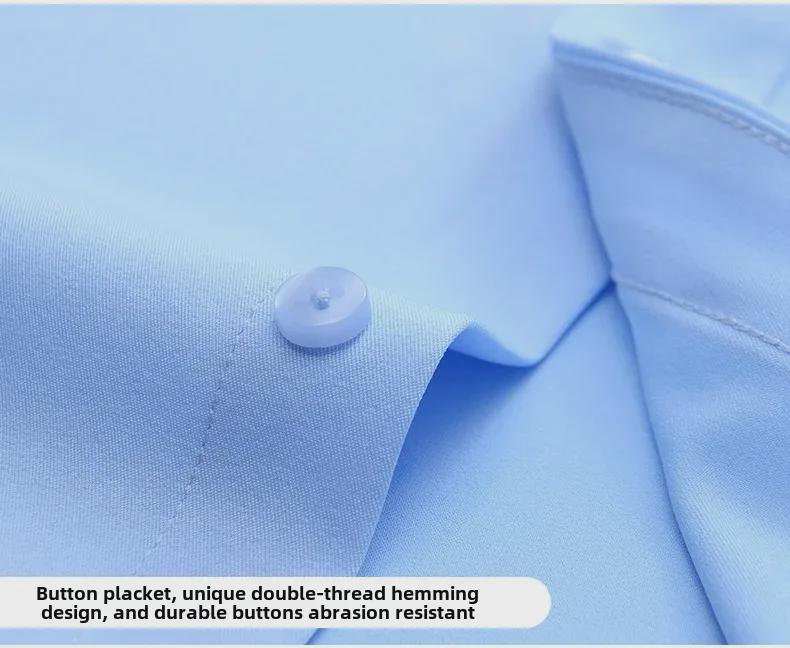 Мужская белая рубашка с длинным рукавом, облегающего кроя — эластичная, удобная, не мнется, профессиональный корейский стиль