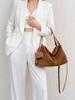 New Matte Cowhide Tote Hobo Underarm Bag for Women, Versatile Large Capacity Shoulder Crossbody Handbag