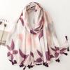 88*180cm Luxury Women Viscose Scarf Ventilate Summer Beach Shawl Cotton Linen Feeling Tassel Pashmina Muslim Hijab Wrap Lady