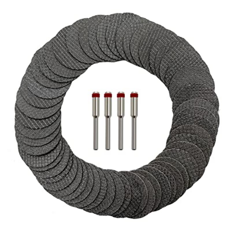 50 шт., отрезные круги для вращающегося инструмента, 1-1/4 дюйма, армированные стекловолокном отрезные диски с 4 оправками, аксессуары для вращающихся инструментов для резки металла, дерева