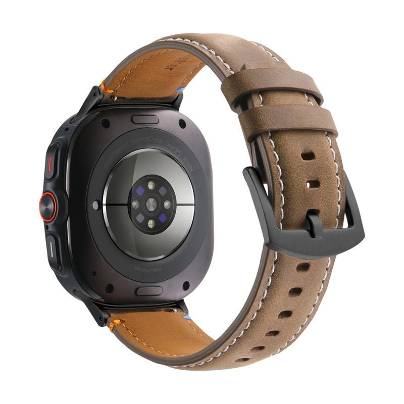 Кожаный ремешок без зазоров для Samsung Galaxy Watch 7 ULTRA 47 мм мужской ремешок для galaxy watch ultra7 47 мм для браслета изогнутый