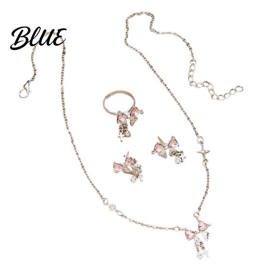 Bow Pendant Necklace Women's Sparkly Necklace Rhinestone Knot High-quality
