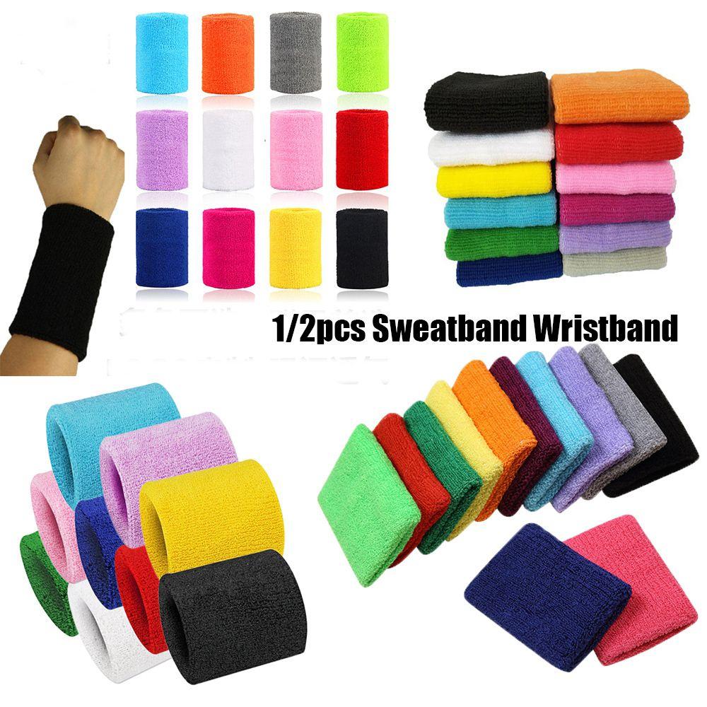 Volleyball Basketball Tennis Hand Bands Cotton Wrist Band Gym Sweat Wristband Sport Sweatband