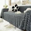 Утолщенный плюшевый чехол для дивана, зимний теплый коврик для дивана, подушка для гостиной, нескользящий чехол для дивана L-образной формы, универсальный домашний декор