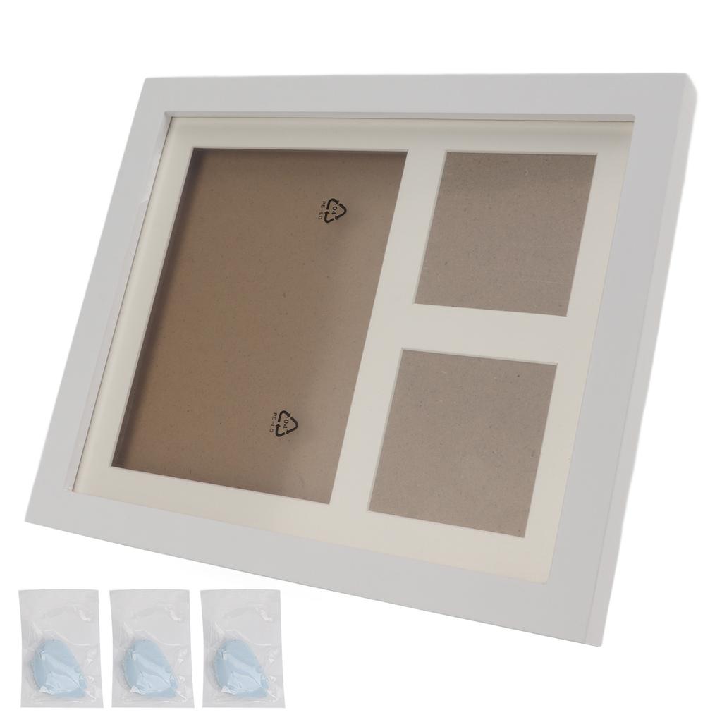 Pet Pawprint Picture Frame Pure Natural Pine Wood DIY Handprint Footprint Keepsake Kit for Creating