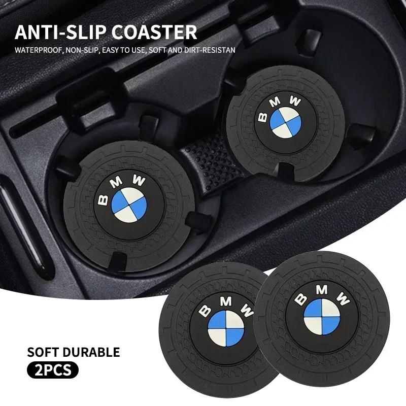E90 Car For BMW 2pcs Car Coasters Water Cup Holder Pads Cup Slot Non-Slip Mat For bmw e46 e39 e90 e60 e30 f10 f11 f20 f30 g20 g