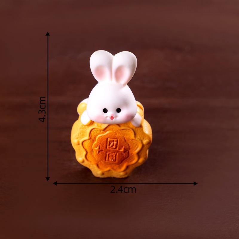 Mid-Autumn Festival Mooncakes Rabbit Figurines Decorative Gifts Accessories Car Office Desks and Small Ornaments