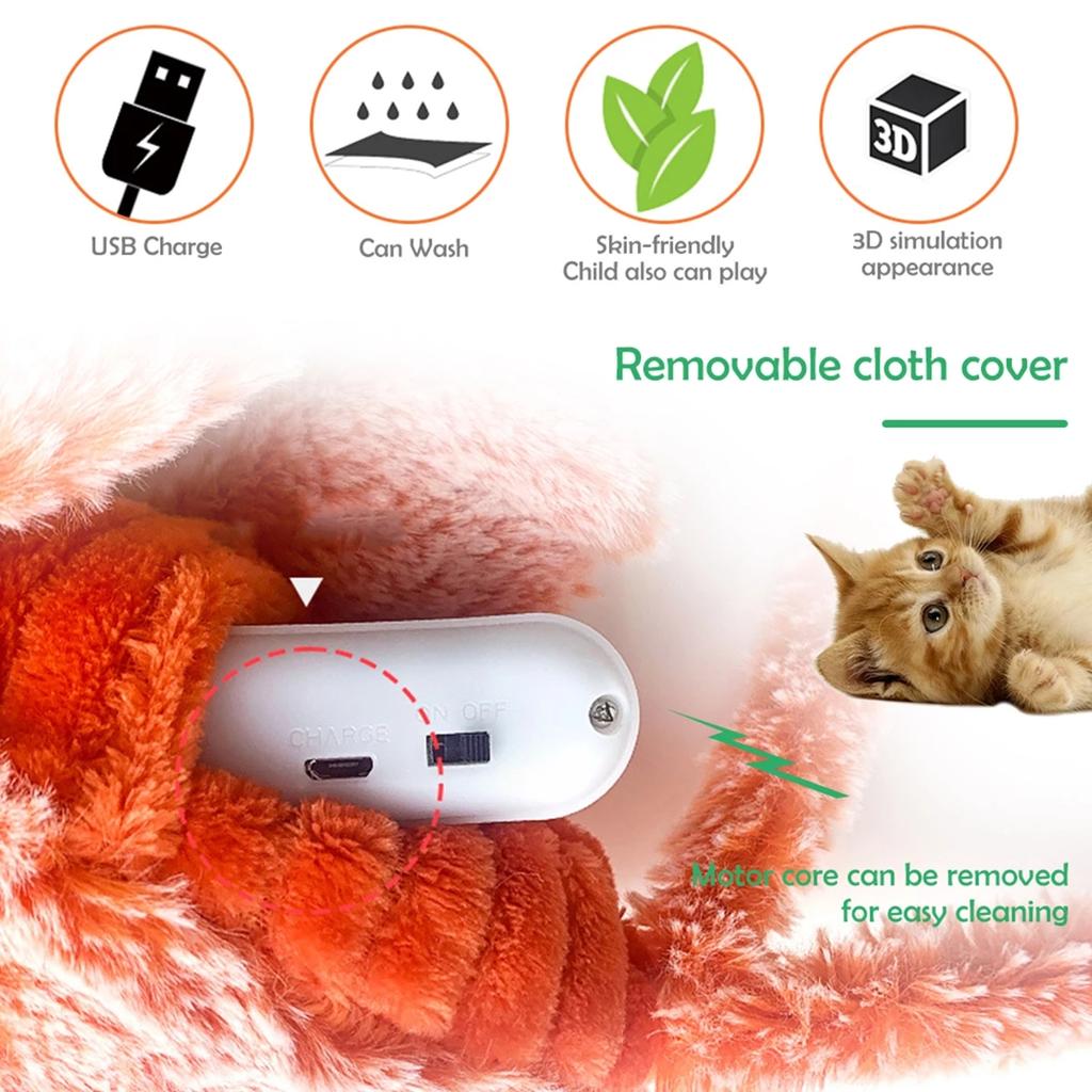 Электрическая игрушка-прыгун для кошек, движущаяся имитация креветок, омаров, электронные плюшевые игрушки для домашних животных, собак, кошек, детская мягкая игрушка в виде животных