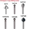 Drill Bit Router Bits Solid Hardened Steel 1/4inch 6.35mm