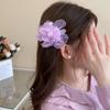 Новинка 2024 года, заколка для волос с большим цветком, модная шифоновая челка, заколки для волос, детские головные уборы для девочек, аксессуары для волос на отдыхе