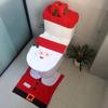 Christmas Cartoon Toilet Set: Snowman, Elf & Deer Cover with Foot Pad
