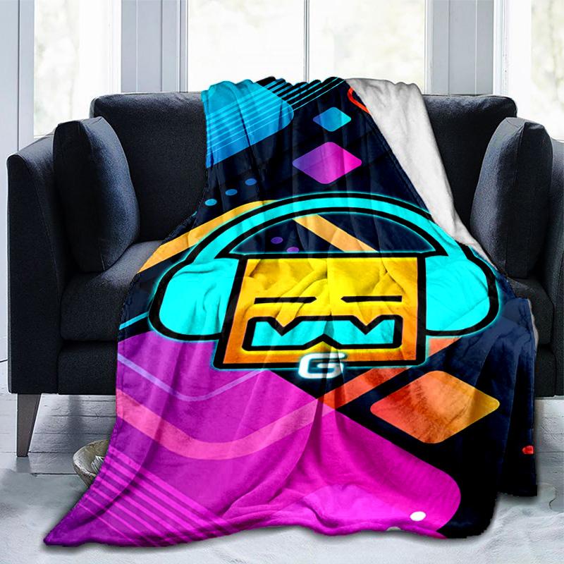 Geometry Dash: Dance To The Beat Blanket Suitable for Sofas, Beds, Offices, And Camping - Perfect Gift for Halloween Christmas