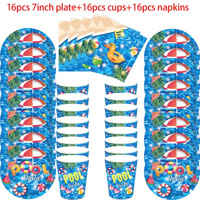 Фламинго гавайская вечеринка украшения Луау одноразовая посуда летние тропические принадлежности для дня рождения свадебное украшение вечеринки