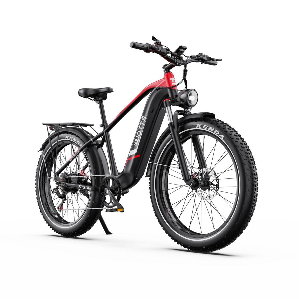 DUOTTS F26 Lite 26" Fat Tire Electric Bike, 500W Motor, 90km Extended Range, Hydraulic Brakes, APP Connectivity for Urban and Light Trail Riding.