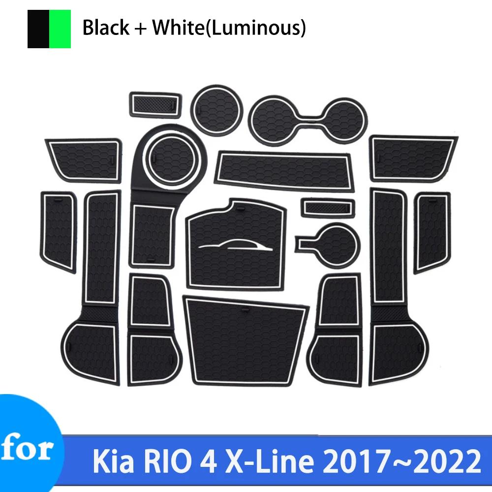 Нескользящий коврик в слот для Kia Rio 4 Tonic X-Line FB UC 2017 2018 2019 2020 2025 2025 Автомобильные противоскользящие коврики для углублений, аксессуары для интерьера