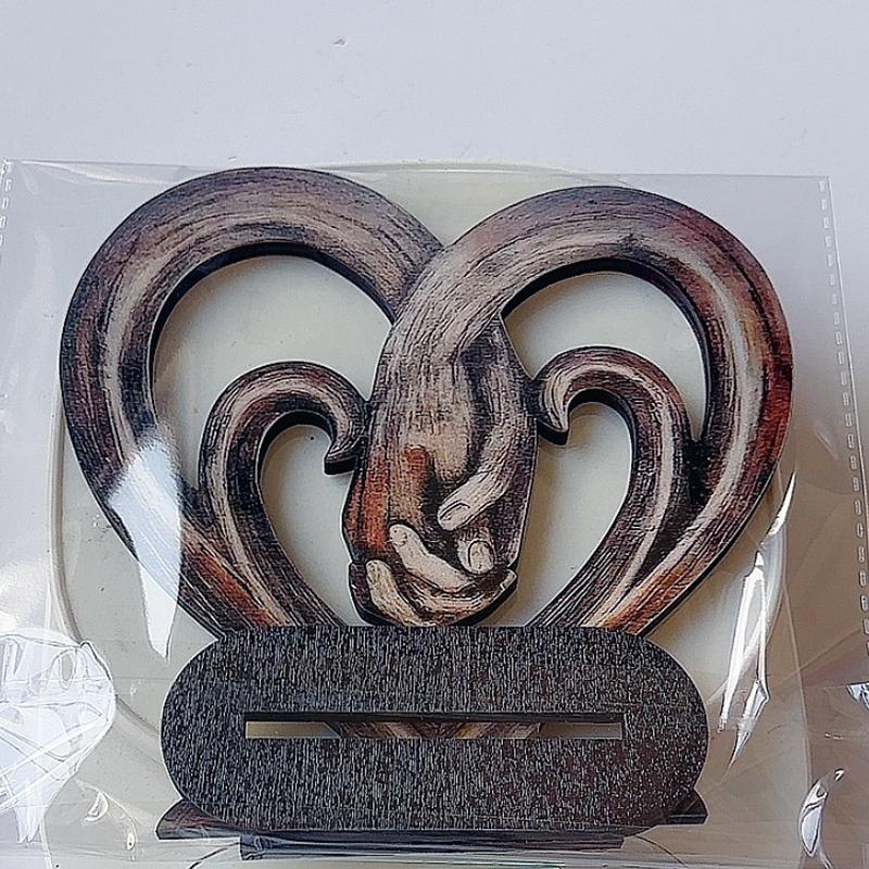 Heart Hands Ornament Wooden Flat Love Hands Desktop Ornament Heart Hand Aesthetic Decoration Home Desk Decoration