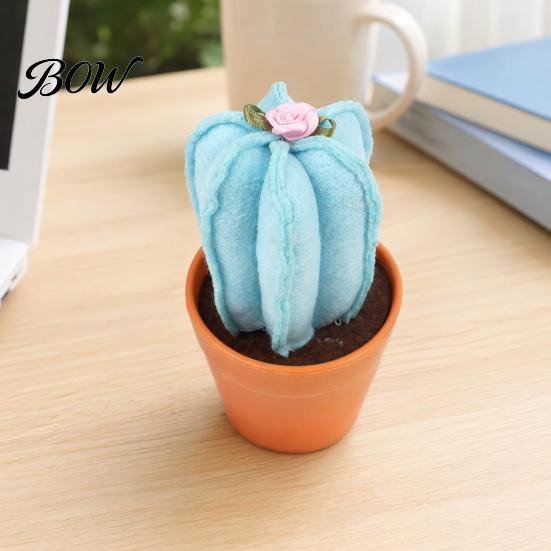 Handmade Non-woven Plant Cactus Ornaments, Soft Fabric Artificial Potted for Desk Durable Desktop Decoration Decor, No Watering Mini Gift Home