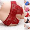 Sexy Plus Size Women's Panties Open File Lace Thong T Pants Sheer Mesh Briefs Erotic Panties Cosplay XL-XXXXL
