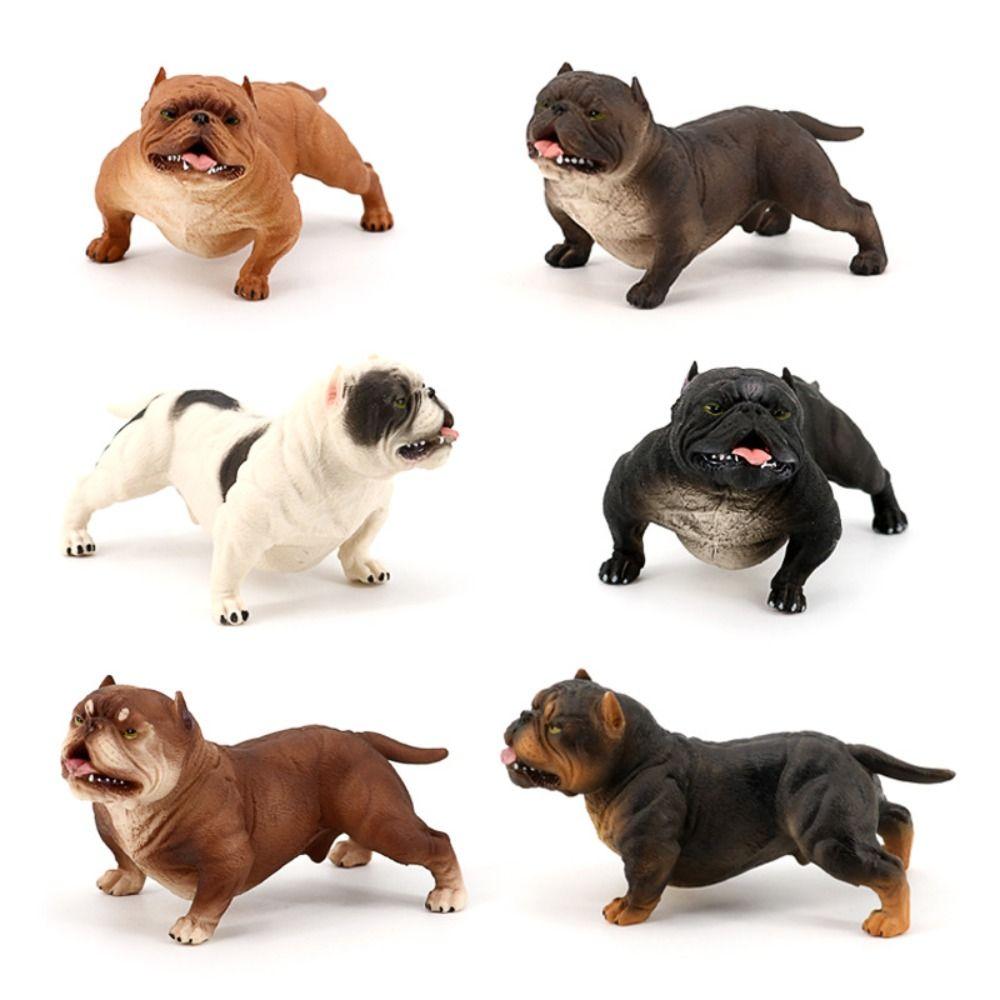 Ornaments Simulation Bulldog Animal Model Pitbull Figurine Bulldog Model  Home Decoration