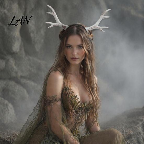 Halloween Party Costume Headband Deer Antlers Headband, Realistic Forest Cosplay Costume, Gothic Durable Simulation Branch Hairband Style Elastic