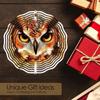 2D Owl Mandala Wind Chime Rotating Metal Art Decor for Garden Patio Yard Outdoor Home Decoration
