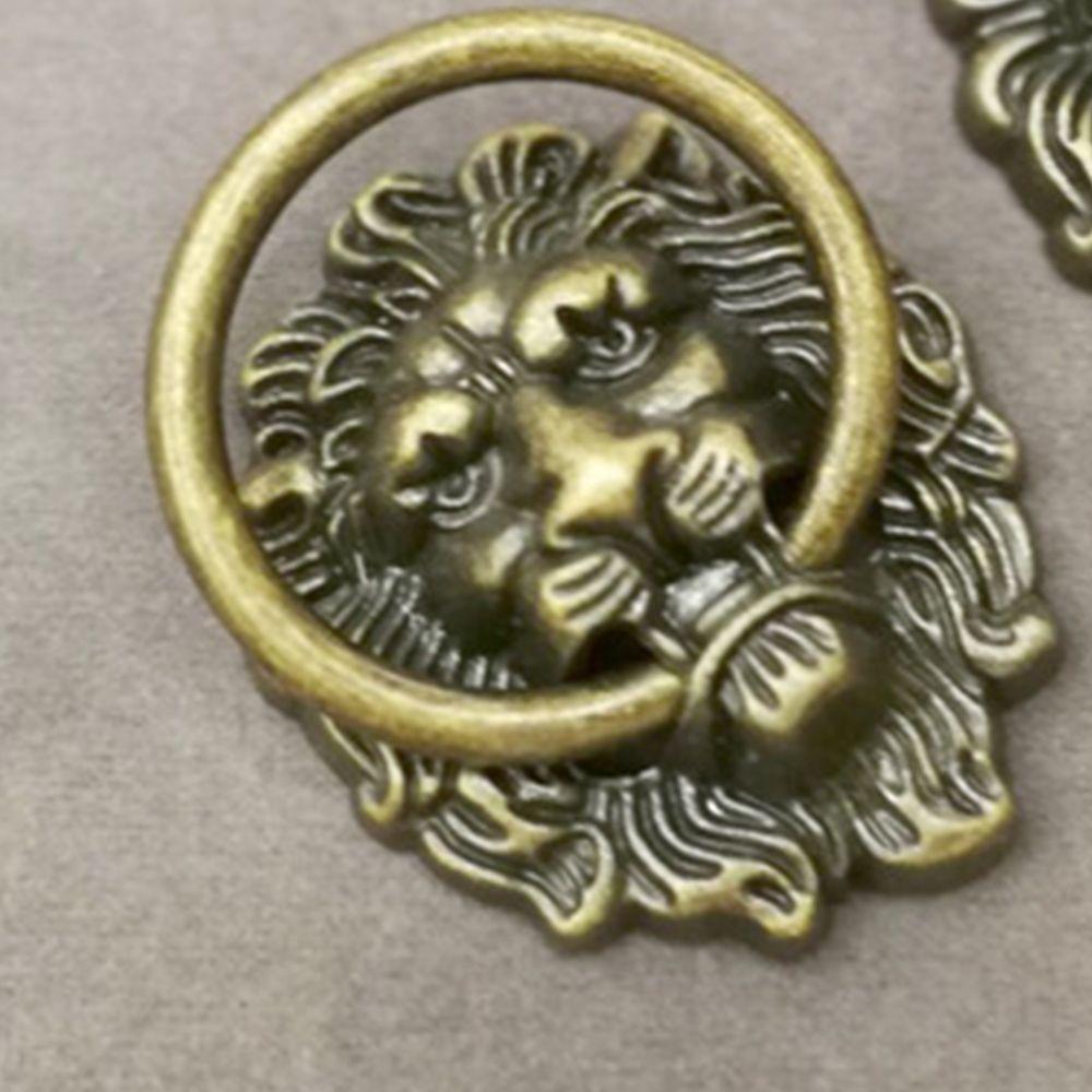 Прочная бронзовая ручка-кольцо для ящика дверного шкафа, ручка-ручка в виде античной головы льва