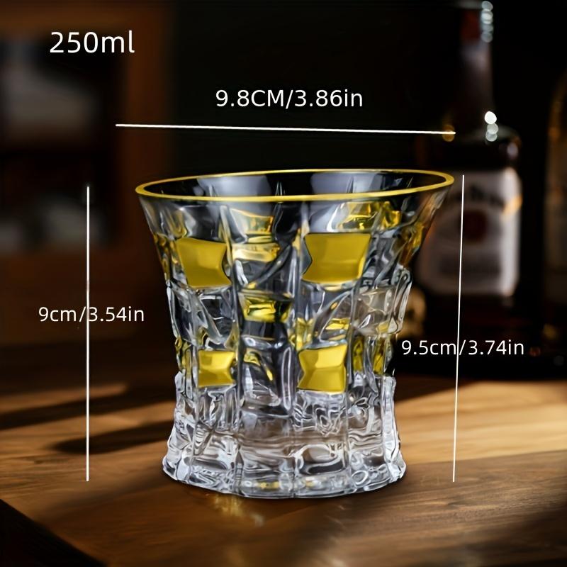 Стакан для виски Золотая линия Бокалы для вина и виски Золотая роспись Хрустальная барная посуда Многофункциональный Бокал для пива, коктейлей, для дома, для воды, для кофе