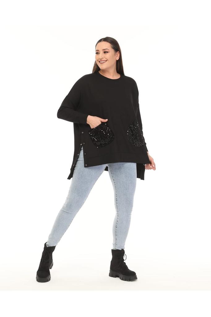 Женская стильная толстовка большого размера, толстовка большого размера с двумя нитками, расшитая блестками