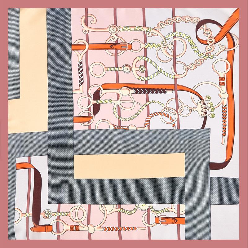 Шелковый шарф женский универсальный винтажный шелковый атласный шарф с принтом Карьерный шарф квадратный шарф шелковый шарф