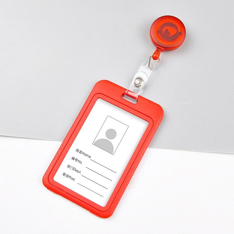 1PCS Plastic Card Cover Bags Women Men Student Bus Card Retractable Pull Badge Holder Business Credit Cards Bank ID Card Case