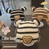 Случайная полосатая шапка-медведь - 1 шт.