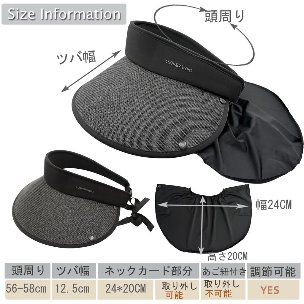 Соломенная шляпа с широкими полями от солнца, защита от УФ-лучей, для шеи и подбородка, впитывающая пот, быстросохнущая, для маленького лица, для улицы [IFSUN] Женский козырек, шляпа, защита UPF+50, накидка, ремешок, впитывающая, сушащая,