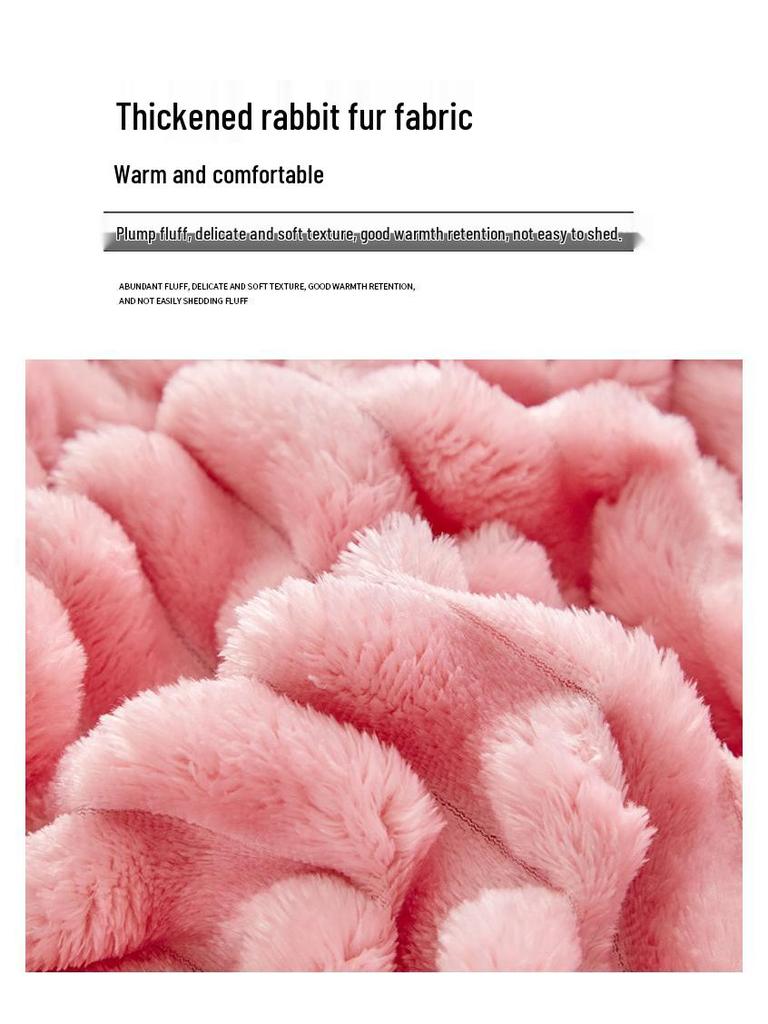 Приятная к коже двусторонняя флисовая простыня на резинке с кулиской - Толстый молочный вельвет однотонное покрывало.