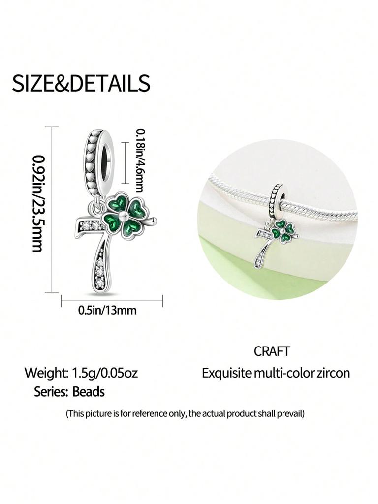 copper Plated Authentic Charm Bead Charms Lucky Fourleaf Shamrock Bead Charms Compatible With Bracelets Womens Jewellery Gift