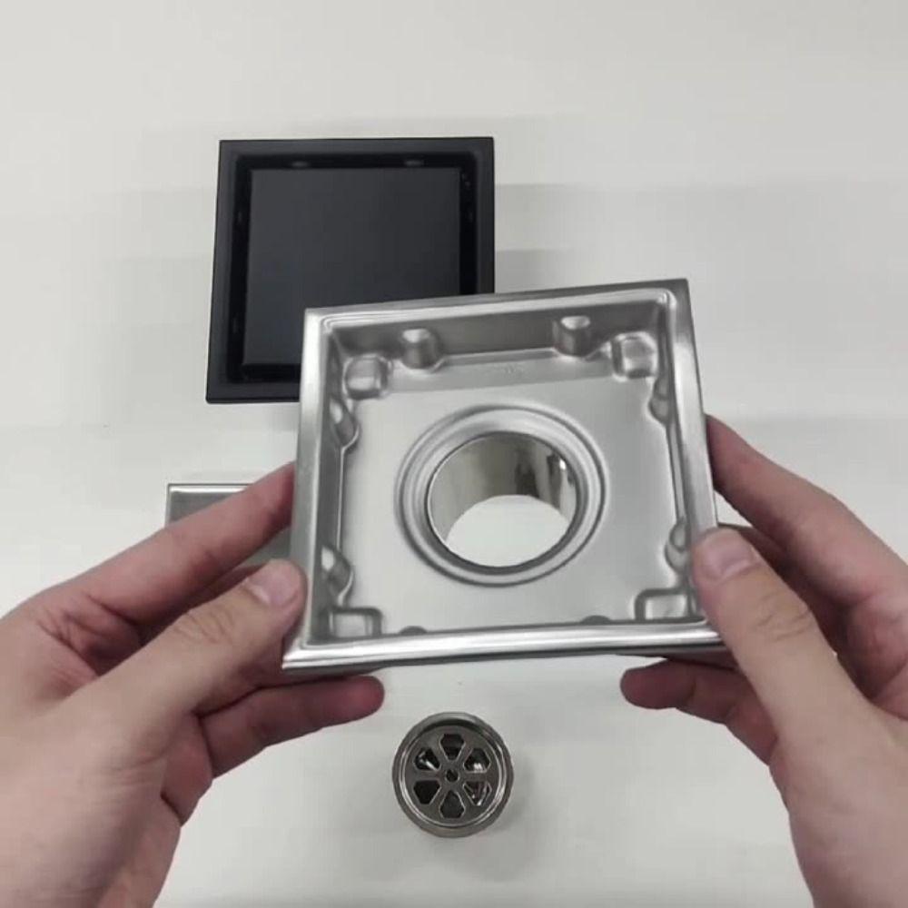 Anti-odor Large Flow Draine Tile Insert Shower Grates Durable Square Floor Waste Drain  Kitchen