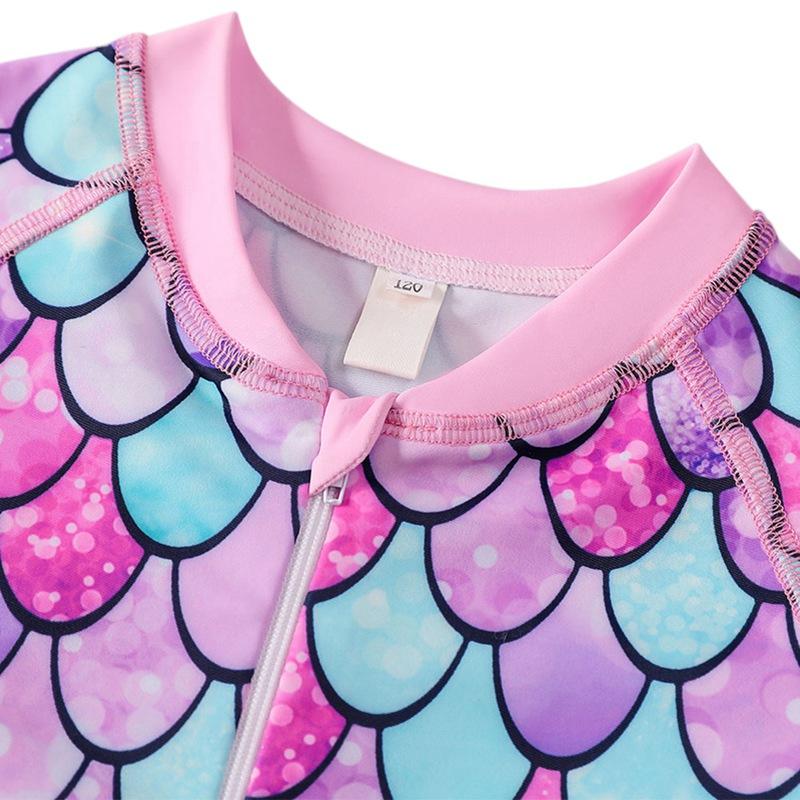 Цельный купальник для девочек, детский купальник, пляжный купальник с длинными рукавами