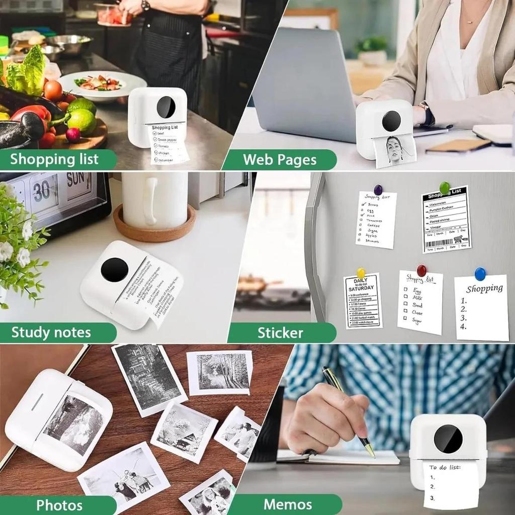 20PCS Mini Printer Paper Thermal Self-adhesive Paper, Labels, Photos, Notes, 5.7 X 2.5cm