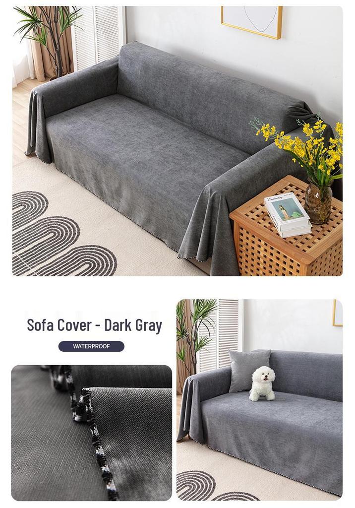 Japanese Style Waterproof Solid Color Sofa Cover - Full Protector Cushion