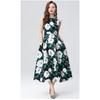 Summer Women Fashion European Style Elegant Sleeveless Print Long Maxi Tank Party Dresses