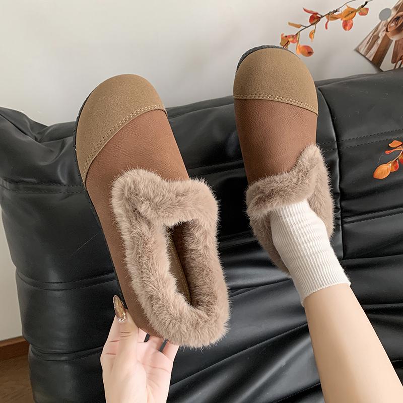 Женская зимняя обувь, роскошные, горячие, теплые, туфли на плоской подошве, женские, тренд 2024 года, удобные, из искусственной кожи, повседневные, для отдыха на природе, зимние туфли
