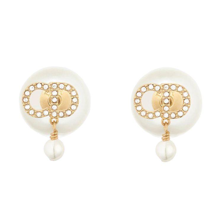 Dior Tribales Gold Metal Resin Crystal Earrings Women Earrings E1732TRICY-D301