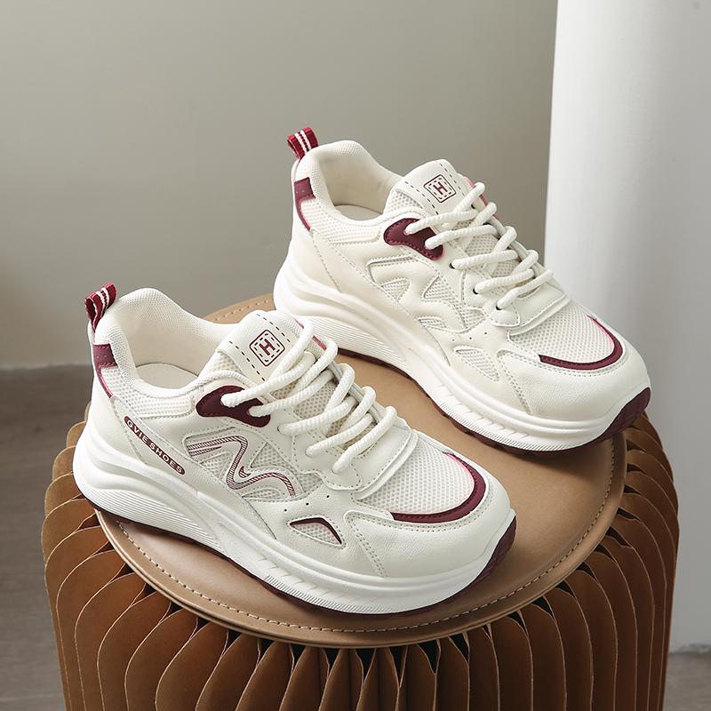Sneakers for Women Fashion Platform Lace Up Casual Lightweight Shoes Mesh Breathable Non Slip Walking Shopping Tennis