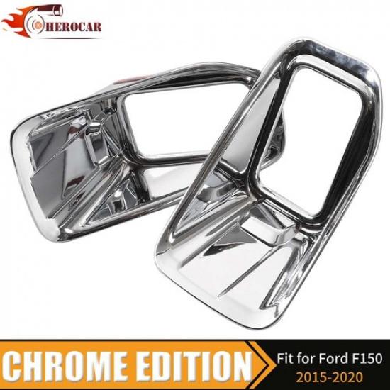 For 2015-2017 Ford F150 XLT Chrome Front Bumper Fog Light Lamp Cover Trim Fit | Right | Painted | Adhesive | 1 Year Manufacturer Warranty