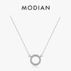 925 Sterling Silver Hearts Pendant Fashion Classic Brand Clear Cubic Zirconia Circle Necklace For Women Luxury Jewelry
