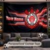 Wall Hanging Tapestry Custom NameFC St. Pauli Pattern Personalized Printed Fabric Wall Decor