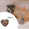 100x Birch Bark Heart Shaped Ornament Table Decor Handmade Holiday Creative Multipurpose Party