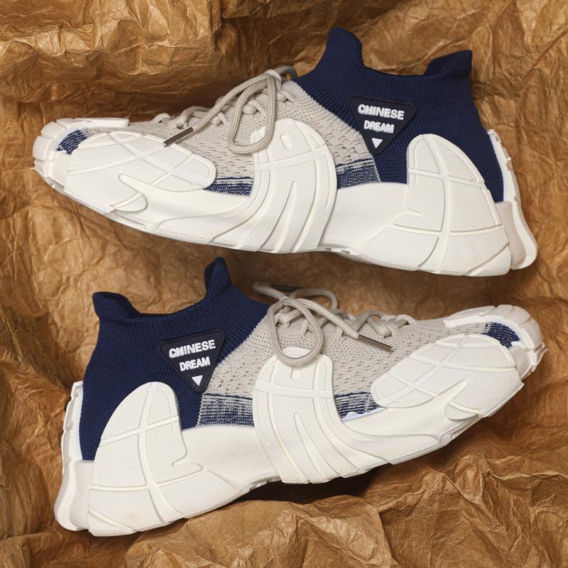 Пара летящих тканых туфель осень новые студенческие спортивные туфли для бега повседневные с увеличением роста пара обуви