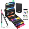 Color Pen 120 Colored Free App Thin and Watercolor Art Picture Coloring Case Included Set, Colors, Water-Based Pens, Included, Thick, Brush, Marker,